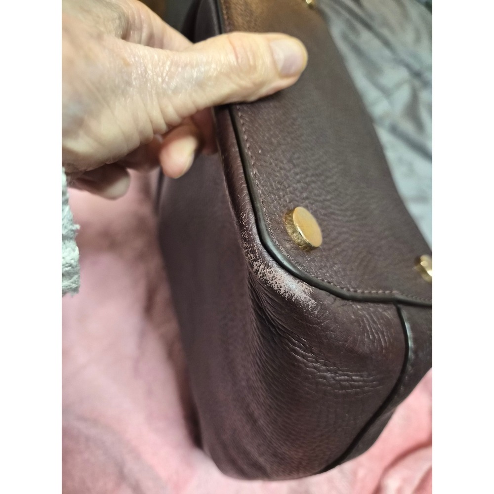 Michael Kors Bedford Pebbled Leather Tote Bag Brown with Gold Hardware - Picture 5 of 12